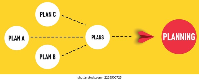 Red airplane is flying to planning on the planes.Business goal success, progress, improvement idea concept. Year 2024 planning and development, idea concept.