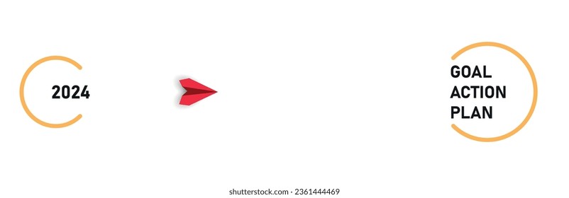 Red airplane going towards goal, plan, action. 2024 year plan idea concept.business creativity new idea discovery innovation technology.