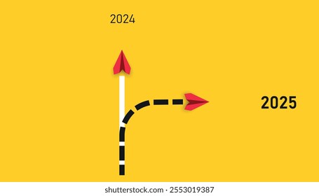 Red airplane going towards goal, plan, action. 2026 year plan idea concept. business creativity new idea discovery innovation technology.