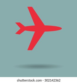 Red Airplane Icon