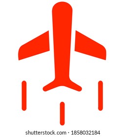 Red Airport flat simple icon design