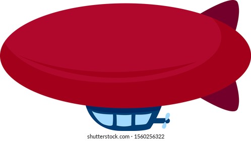Aeronave roja, ilustración, vector sobre fondo blanco.