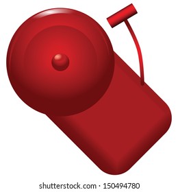 Red alarm bell with alarm calls. Vector illustration.
