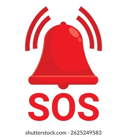 Red alarm bell is ringing making a loud sos sound for emergency situations