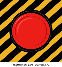 Botón de alarma roja. Botón de parada de emergencia. Vector de protección contra desastres