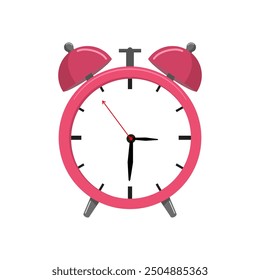 red alarm clock cartoon flat vector illustration