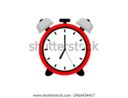 red alarm clock clip art element design illsutration cartoon style