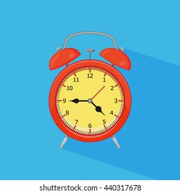 red alarm clock colorful