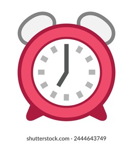 Red alarm clock emoji icon vector isolated on white background. Alarm clock symbol illustration