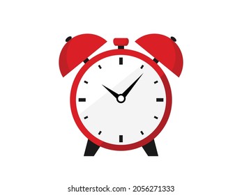 Red alarm clock icon. Red watch vector illustration.   Watch vector icon.