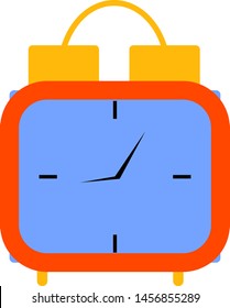 Red alarm clock, illustration, vector on white background