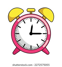 Red alarm clock isolated on white background