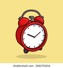 Cartoon-Vektorsymbol des roten Alarm-Uhrenobjekts