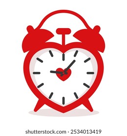 Reloj despertador rojo en forma de corazón