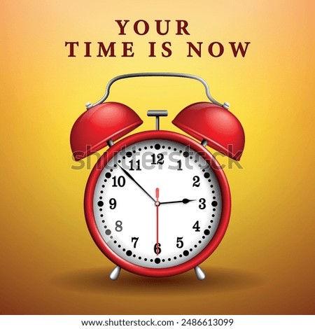 Red alarm clock vector design - Your Time is Now