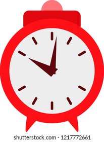 Red alarm clock, vector illustration