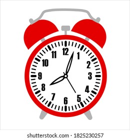 red alarm clock vector illustration
