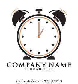 Red alarm clock vector logo