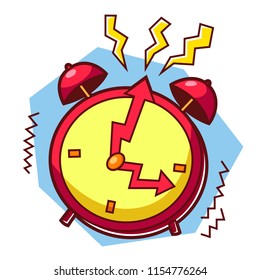 Red alarm clock wake up time