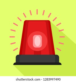 Red alarm flasher icon. Flat illustration of red alarm flasher vector icon for web design