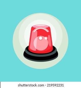 red alarm flat design vector icon