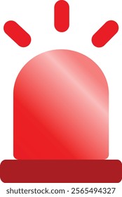 red alarm icon isolated on whtie background