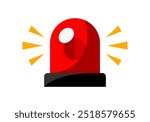 Red alarm siren emergency fighing light icon flat vector design