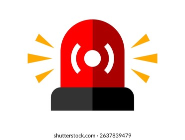 Red alarm siren emergency fighing light icon flat vector design
