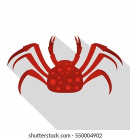 Red Alaska crab icon. Flat illustration of red Alaska crab vector icon for web isolated on white background