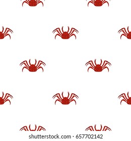 Red Alaska crab pattern seamless background in flat style repeat vector illustration