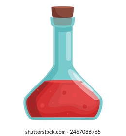 Red alchemist potion icon cartoon vector. Formula composition. Magical fairy