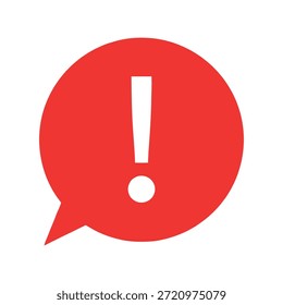 Ícone de ponto de exclamação de alerta vermelho no balão de fala Vetor