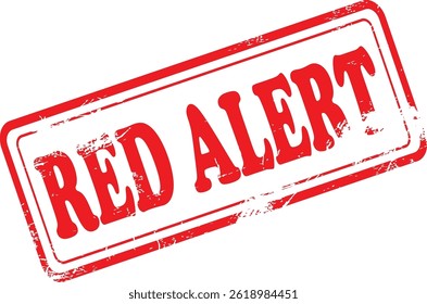 Red Alert Grunge Rubber Stamp in Red on White Background. Perfect for business documents, office use, administrative purposes, and graphic design projects.