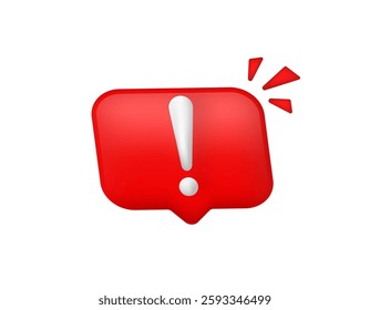 Red alert icon featuring an exclamation mark for cautionary messages or warnings.