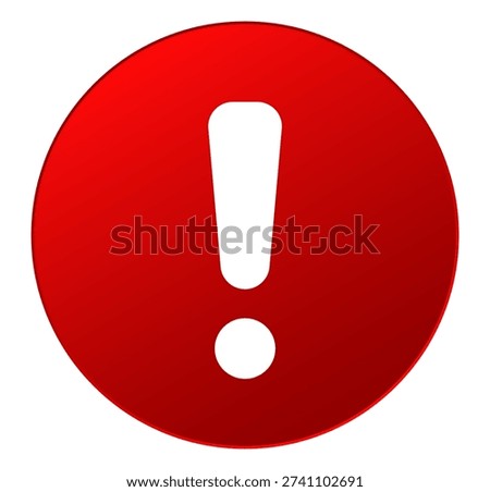 Red alert sign: circular exclamation mark symbol.