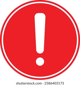 Red alert sign. Exclamation sign vector icon. Red modern flat design web element. Vector illustration

