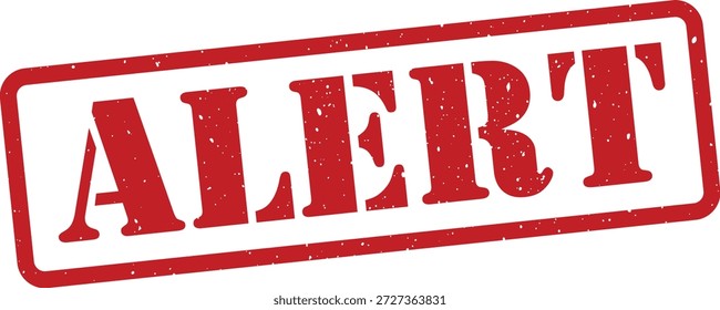 Sello de alerta roja con textura afligida