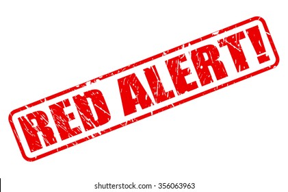 RED ALERT Red Stamp Text On White