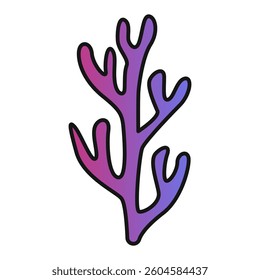 Red Algae Outline Icon for Marine Skincare and Wellness Products