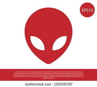 Red Alien icon isolated on white background. Extraterrestrial alien face or head symbol. Vector Illustration