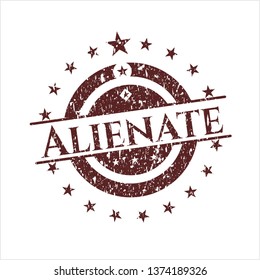 Red Alienate distress grunge style stamp