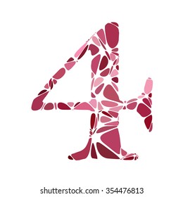 Red Alphabet Cell Number Style