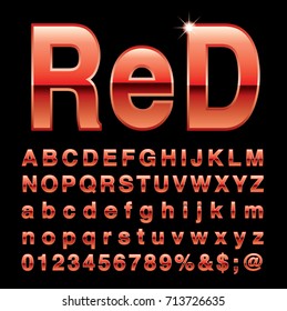 red alphabet, fat red letters, vector illustration
