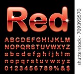 red alphabet, fat red rounded letters, vector illustration