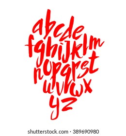 Red alphabet lettering