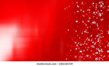 Red Alphabet Letters Background Vector Image