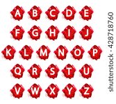 Red alphabet, letters on red abstract, font style design, template elements, vector illustration, EPS 10