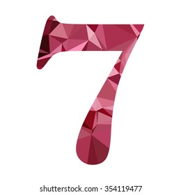 Red Alphabet Number Polygon Style