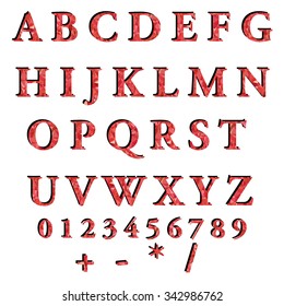 Red Alphabet Polygon Style, Creative Design Templates