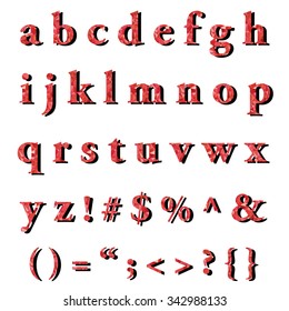 Red Alphabet Polygon Style, Creative Design Templates